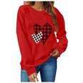 thumbnail image 1 of TIMIFIS Chandails en Molleton Rouges de la Saint-Valentin pour Femmes Col Rond Manches Longues Chandail Ample Tenues Décontractées Printemps Automne Chandails Cœur - Printemps/été, 1 of 4