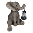 thumbnail image 3 of Ebros Pachy Elephant Garden Patio Figurine W/ Solar LED Lantern Lamp 13.75"H, 3 of 9