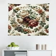 thumbnail image 3 of Ambesonne Flower Wall Hanging Tapestry, Contemporary Wreath Print, 28"x23", Pale Green Ruby Khaki, 3 of 3