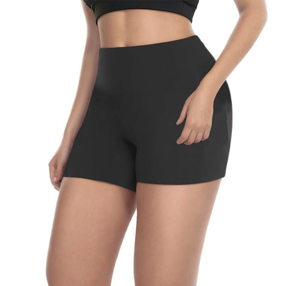 Gspmoly Gym Shorts Women, Women Oversized Drying Elastic Yoga Shorts with Bottom Pockets Fitness and Sports Cropped Shorts Plus Size Shorts Summer Savings Clearance Black XXXXL