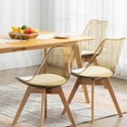 thumbnail image 6 of MOJAY Mid-Century Modern Plastic Dining chairs in Clear, Set of 4 , LightBrown, 6 of 13
