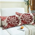 thumbnail image 2 of Decorative Throw Pillow Covers Set of 2 Wine Red Pillow Covers 12x20 inch Throw Pillow Cases Linen Square Pillow Case,Farmhouse Outdoor Modern Floral Pillow Covers for Couch Sofa Living Room, 2 of 6