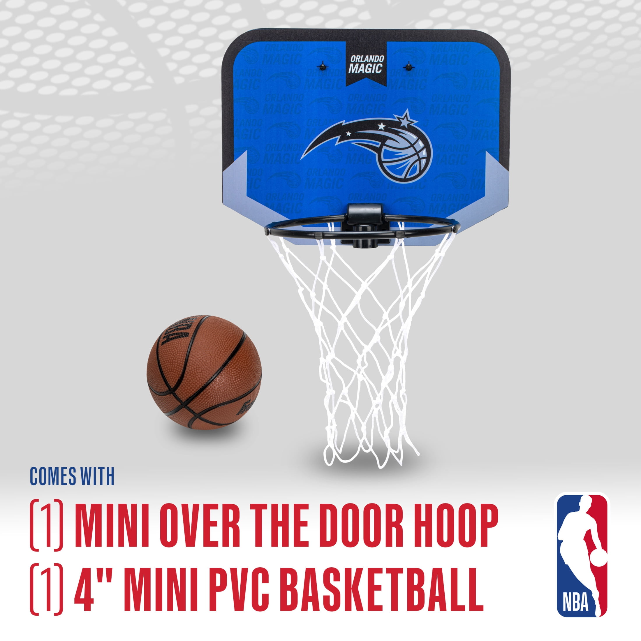 Franklin Sports NBA Orlando Magic Mini Over the Door Basketball Hoop - Kids Indoor Mini Basketball Hoop with Basketball - NBA Fan Shop Mini Hoop for Bedroom + Office - Over the Door Mini Hoop Set