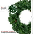 thumbnail image 3 of Northlight Black River Pine Artificial Christmas Wreath, 24-Inch, Unlit, 3 of 7