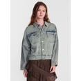thumbnail image 5 of No Boundaries Oversized Denim Cotton Jacket, Women’s XXS-4X, 5 of 6