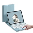 thumbnail image 1 of Galaxy Tab S6 Lite 10.4 inch 2020 Model SM-P610 SM-P615 Keyboard Case with Touchpad Cute Round Key Color Keyboard Detachable Bluetooth Touch Keyboard Cover Built-in S Pen Holder (Misty Blue), 1 of 7