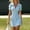 *Light Blue, variant on ClodeEU Women's Short Sleeve V Neck Lapel Mini Dress,Casual Ribbed Knit Bodycon Dress Light Blue,Women's Plus L