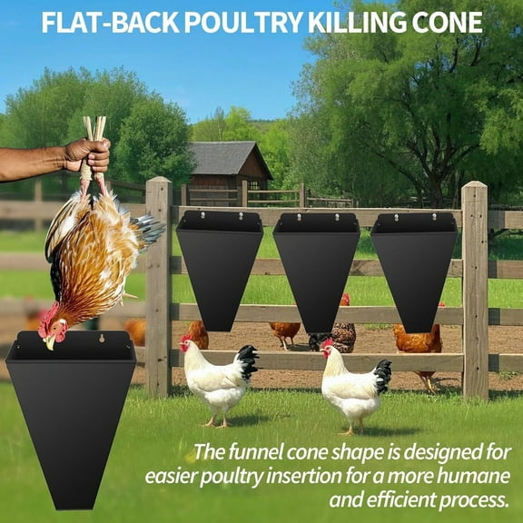 Heavy metal poultry cone, conical poultry flat-bottom funnel, poultry restraint cone for poultry