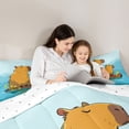 thumbnail image 4 of Manfei Cartoon Capybara Twin Comforter Sets,Natural Scenic Pattern Bedding Set,Blue,Reversible,2-Piece,1 Comforter and 1 Pillowcase, 4 of 7