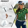 thumbnail image 5 of COEQINE St. Patrick's Day Women 1/4 Zip Golf Shirts Quick Dry Fit Short Sleeve Golf Polo Shirt Lightweight Cooling Bowling Shirt Shamrock and Green Leopard Pattern Pullover Athletic Tops, 2XL, 5 of 7