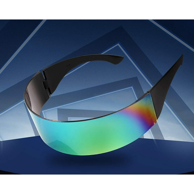 FEISEDY 80s Futuristic Visor Cyber Sunglasses Men Women