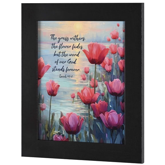 Dicksons The Grass Withers, Isaiah 40:8, Multicolor 17.5 x 14.5 Inch Wood/Glass Framed Wall Art