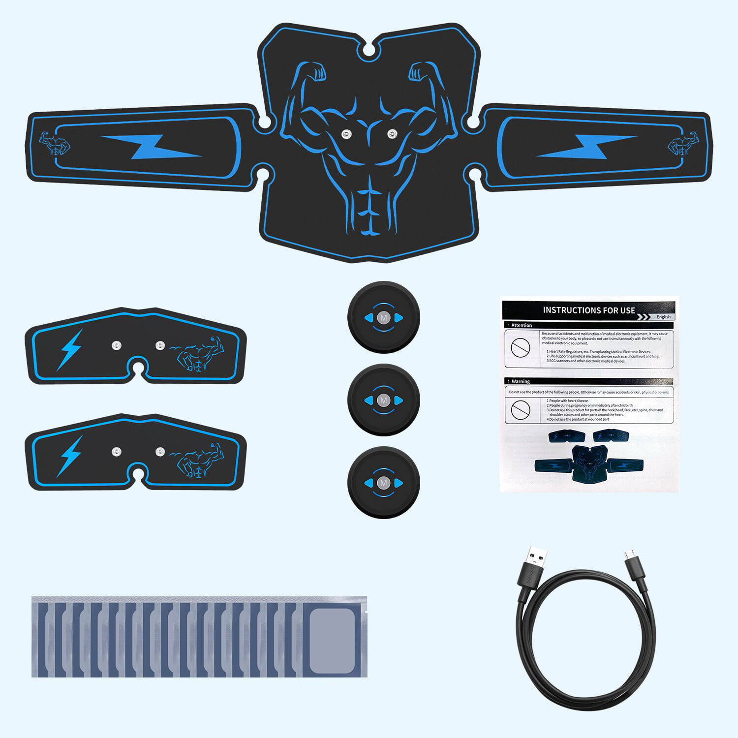 Details about   10Pcs Hydrogel Gel Pads for Abdominal Stimulator Toner Workout Fitness Device 