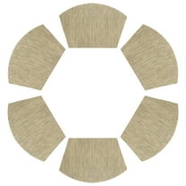 Uxcell 6pcs Wedge Placemats 18" x 12" Woven Vinyl Round Table Placemats, Light Brown