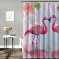 thumbnail image 2 of Orinice Flower Butterfly Shower Curtain Romance Cherry Blossom Flowers Branch Flamingo Nature Spring Scene Fabric Bathroom Decor Sets with Hooks 69x72, 2 of 7