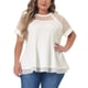 thumbnail image 1 of Agnes Orinda Blusas de Verano de Manga Corta con Cuello Redondo y Peplum para Mujeres Talla Grande 3X Blancas, 1 of 6