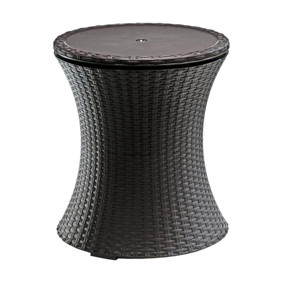 Cool Bar 7.5 Gal. Resin Rattan Drink Cooler Patio Table