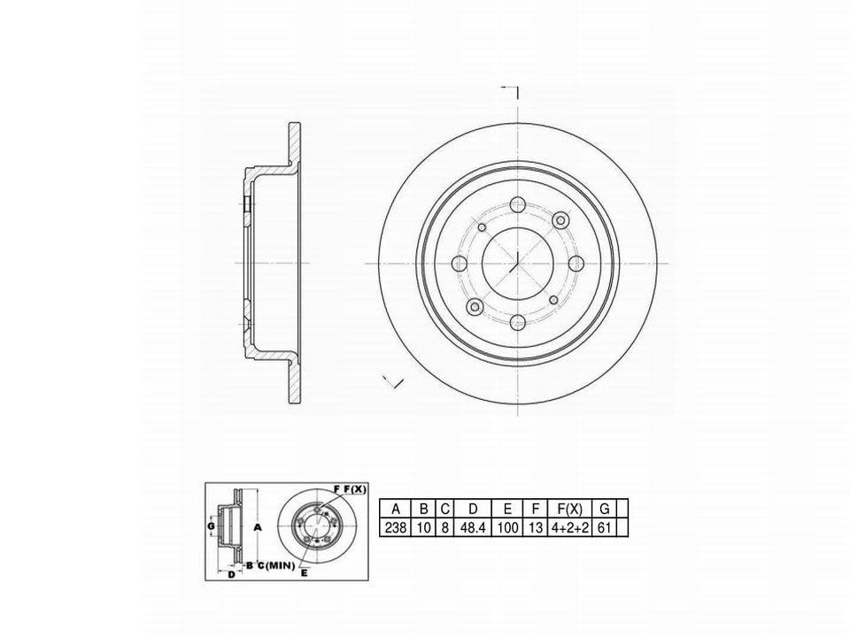 Winstop Brake Rotor, Rear WS227779, Acura Integra 1993-1990