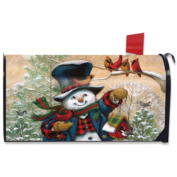 Briarwood Lane Winter Mailbox Cover  - Standard Size - Winter Friends Snowman Magnetic