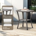 thumbnail image 6 of PARKWELL 3-Piece Outdoor Swivel Glider Chair with Side Table,Luxury High Back 6-Inch Thick Cushions Swivel Rocker Rocking Lounge Chair,Patio Bistro Set for Porch Deck Backyard,Gray/Navy, 6 of 10