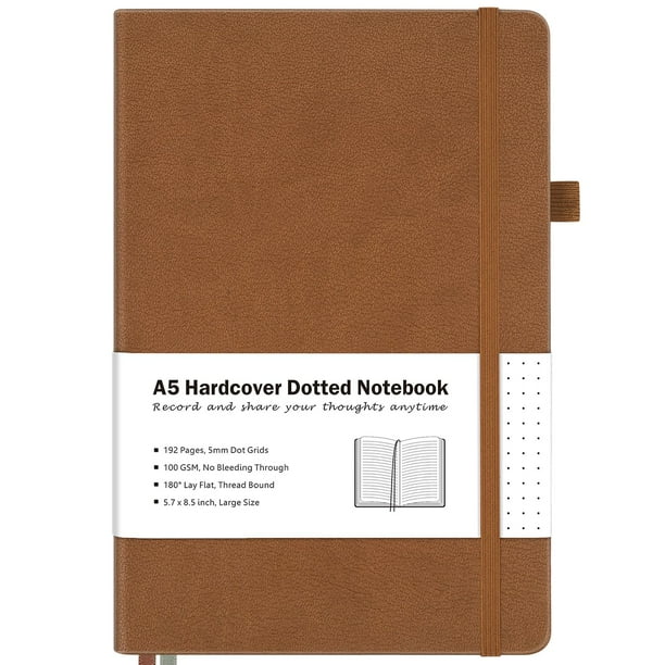 Cuaderno Dotted Journal MALEDEN A5 de piel sintética con tapa dura