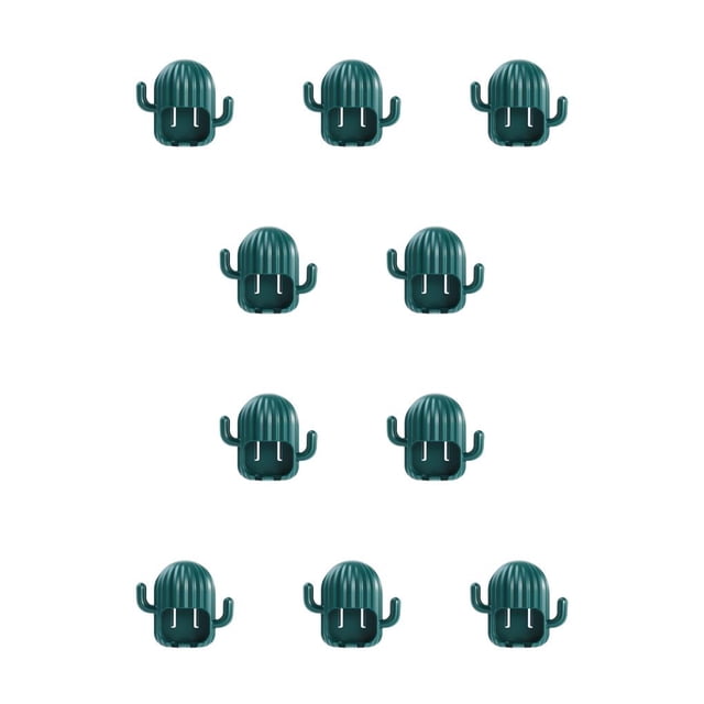 Bewildely Soporte para cepillo de Ventosa Organizador de pared Soporte para estante Colgante Estilo de cactus Accesorio de estante extraíble Verde Verde oscuro 10piezas Bewildely CBP211523