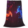 thumbnail image 2 of Fuzoiu Futuristic Red And Blue Bird Print Ultra-Soft Micro Fleece Blanket,All Seasons Flannel Throw, Lightweight Blanket for Bed, Sofa, Couch, Movie Night, Camping, and Travel-40"x30", 2 of 7