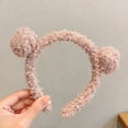 thumbnail image 3 of New Children Colorful Girls Bear Ears Hair Hoops Bear Ears Hairbands Hair Ornament Plush Headband ROSE RED, 3 of 7