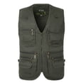 thumbnail image 4 of Chaleco vaquero para hombres de mediana edad y mayores, 16 bolsillos, talla extra grande, chaleco de algodón 7XL, cintura de 4 pies, 4 of 5
