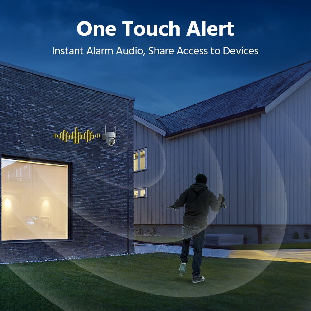 ANNKE 4MP 2K Wireless Security Camera Outdoor, 5MP 2-Cam Kit Solar Surveillance System, PIR Human Detection, 360° Pan&Tilt, Compatible with Alexa, Color Night Vision, No Monthly Fee