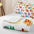 thumbnail image 4 of Erosebridal Cartoon Alphabet Letter Bed Spread Queen for Boys Girls, Cute Lion Animal Queen Coverlet Set, 3 Pieces, 4 of 7