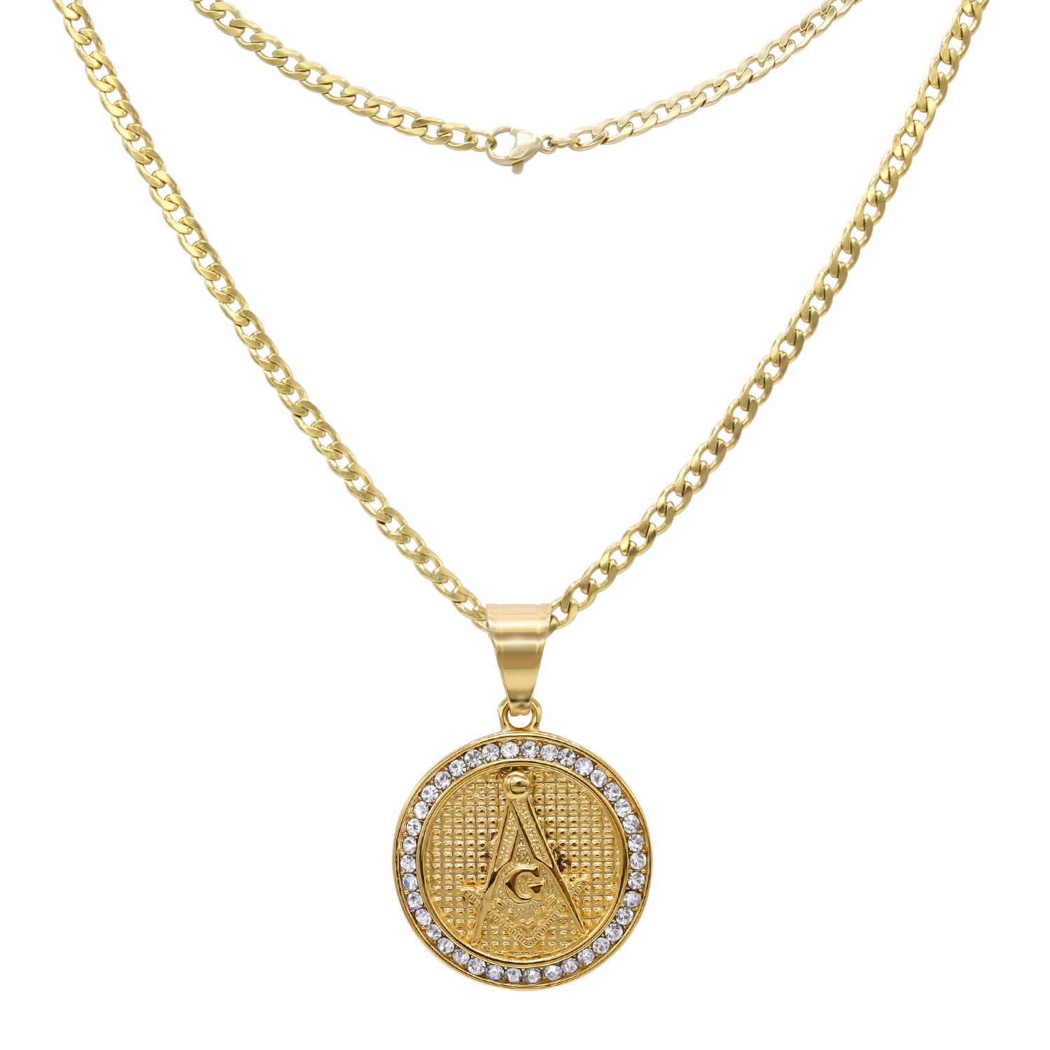 BEBERLINI Masonic Sign Cubic Zirconia 