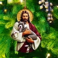 thumbnail image 4 of XWSHYW Adornos Colgantes Adorno Navideño de Acrílico con Animales Abrazados, Colgante Plano, Colgante Conmemorativo para Fiesta Del Día de Navidad, 4 of 6