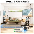 thumbnail image 2 of RTVR Modern Black Mobile Rolling TV Cart Stand with Wheels for 32 to 83 inch TVs, Max VESA 600x400mm, 2 Storage Shelves, 2 of 7