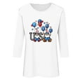 thumbnail image 4 of FAVIPT Americana Shirts for Women 3/4 Sleeve Round Neck Tunic Tees 4th of July USA Flag Print Blouses Casual Fashion Comfy Shirts Multicolor,XXXL, 4 of 4