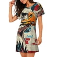 thumbnail image 2 of Disketp Retro American Eagle para Camisón Corto de Manga Corta para Mujeres, Camisón Cómodo con Escote Redondo, Bonito y Confortable, 2 of 6