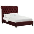 thumbnail image 3 of Coaster Devon Tufted Upholstered Fabric Full Panel Bed in Wine Red, 3 of 10