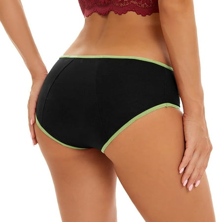 Tiqkatyck Women s Panties Clearance  Ladies  Solid Color Large Size Leak Proof Conservative Low Waist Physiological Pants Five Piece Set   Womens Underwear  Women Alluring G String Thongs Mint Green