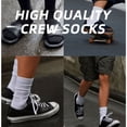 thumbnail image 6 of Couver Running Athletic Crew Socks Cotton Terry Cushion sole, Quarter High, White, Large, 3 Pairs, 6 of 7