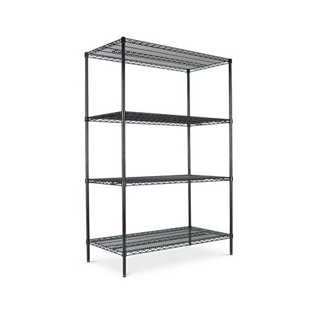 Alera Heavy Duty Wire Shelving Starter Kit 4 Shelf 48w Alera Heavy Duty Wire Shelving Starter Kit 4 Shelf 48w X 24d 72h Black Com