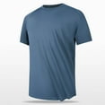 thumbnail image 2 of Ultrave Mens Shirts Short Sleeve Casual Crew Neck Baggy Summer Tee Men Tops Casual,Blue,XXL, 2 of 7