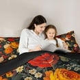 thumbnail image 5 of Homewish Orange Rustic Floral Queen Comforter Set, Retro Plant Botanical Bedding Sets, Teens Adult Girl Women Reversible Bedding Comforter Set, Breathable Home Decor, 3-Piece, 5 of 8