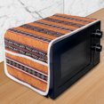 thumbnail image 1 of Vintage Tribal Microwave Oven Cover, Colorful Wild Boho Art Pattern, Water Resistant Organizer with Pockets for Kitchen, 36" x 12", Charcoal Grey Orange, by Ambesonne, 1 of 4