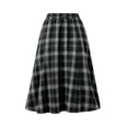 thumbnail image 5 of DYTTDG Women's Classic Plaid High-Waist A-Line Midi Skirt | Elastic Waist Mid-Calf Flared Skirt, Casual Spring-Fall Outer Bottom for Daily & Vacation Occasions, 5 of 8
