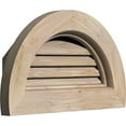 thumbnail image 2 of 18"W x 09"H Half Round Gable Vent (23"W x 14"H Frame Size): Unfinished, Functional, Smooth Pine Gable Vent w/ Brick Mould Face Frame, 2 of 12