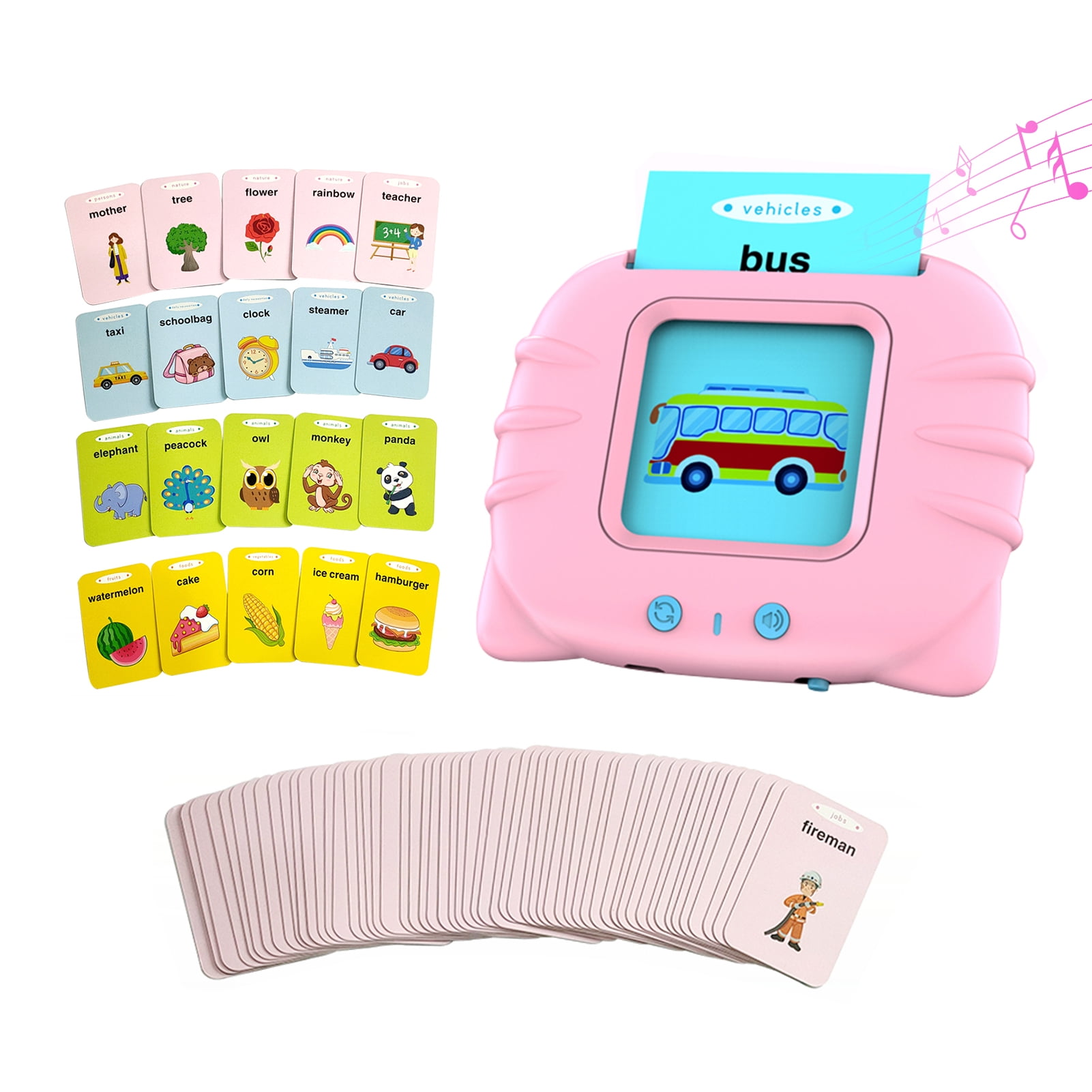 Educational Reading Machine Preschool Montessori Toys for Babies and Kids Richgv Talking Flash Cards Learning Toys for 1 2 3 4 5 6 Year Old Boys Girls 112 Flashcard with 224 Sight Words 