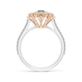 thumbnail image 2 of ANGARA Natural Vintage Inspired Emerald Floral Halo Ring with Milgrain in 14K White & Rose Gold for Women (Size-4.5mm) | May Birthstone, Anniversary, Jewelry Gift for Women | Natural Emerald Ring, 2 of 10