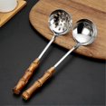 thumbnail image 4 of pcs Soup Ladle & Spoon with Hole Set, Stainless Steel Kitchen Ladles with Natural Bamboo Handle for Hot Pot Cooking Ladle, 4 of 5