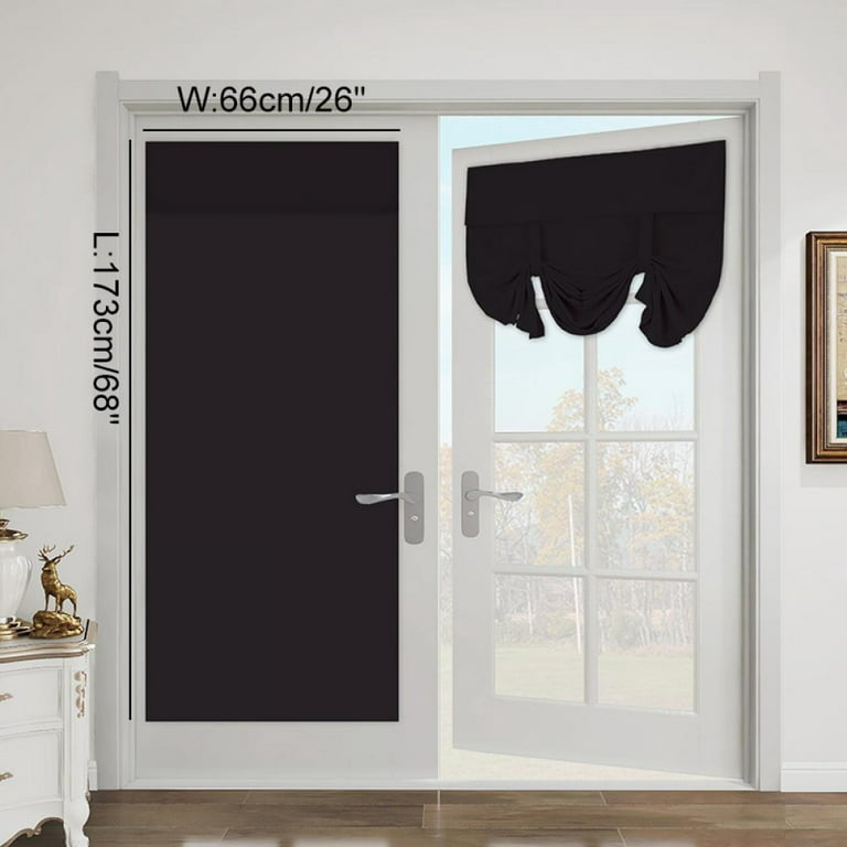 Band Clearance French Door Curtains Thermal Insulated Blackout Curtain Sliding Glass Panel 1 Black Com