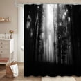thumbnail image 2 of LALILO Black and White Dark Woods Forest Shower Curtain, Ancient Trees, 72x72 Inch, 12 Hooks, 2 of 6